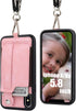 TOOVREN Phone Case for iPhone X/Xs Wallet Case Phone Lanyard Neck Strap for iPhone Xs / 10 Protective Case with Stand Leather PU Card Holder Adjus...